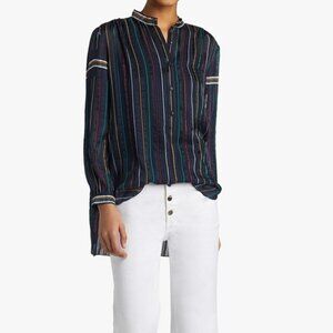 Rag & Bone multi color Long Sleeve Silk To…